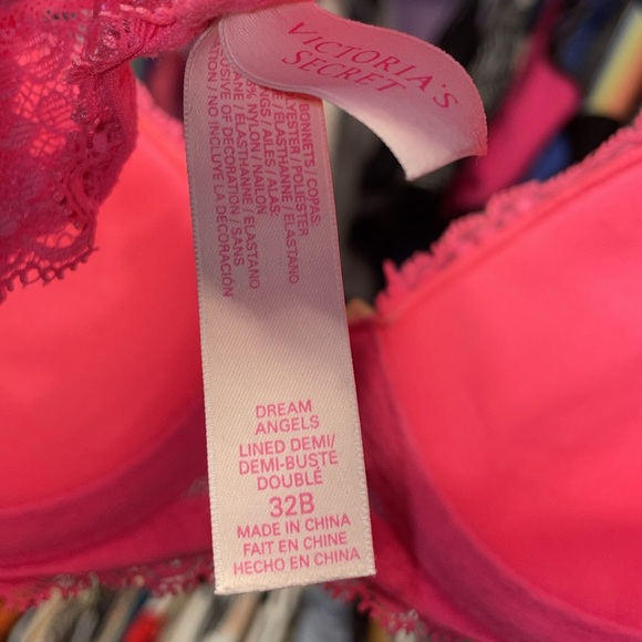 PINK Retro y2k bra by Victoria Secrets VS Barbie approved 32b hot Pink lace - Picture 5 of 6